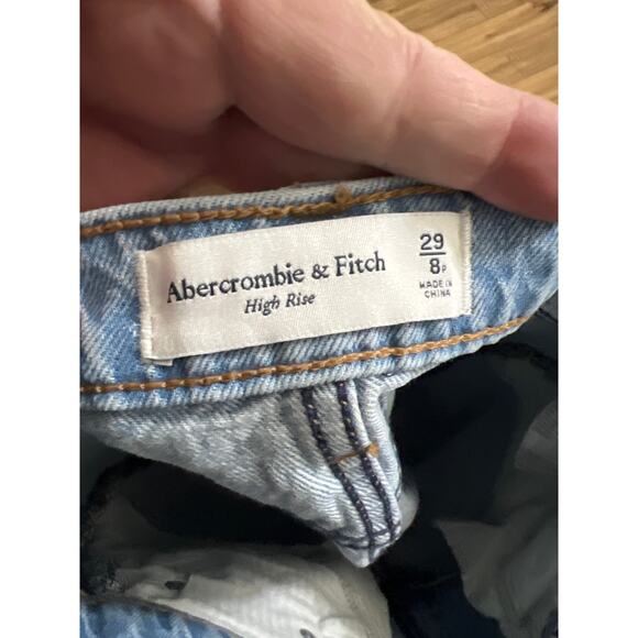 NWT Abercrombie & Fitch size 29 8P Jean skirt high-rise denim - Picture 4 of 5